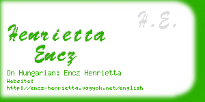 henrietta encz business card